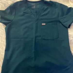 Figs Carribean Blue Scrub Top